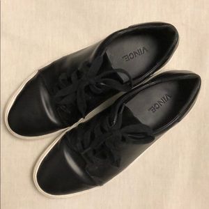 Vince Black Leather Sneakers